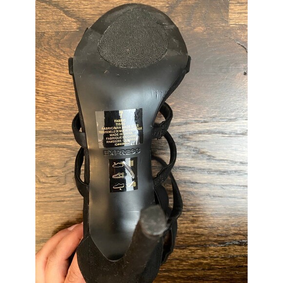 EXPRESS Black Strap Stilleto Heels - Size 7 - Picture 4 of 5